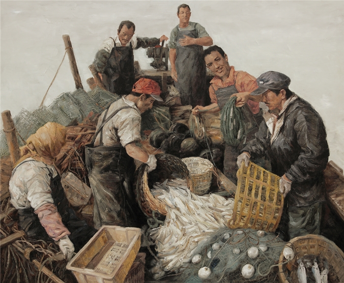 1573117546687949.jpg 《碧海渔歌》 布面油画 176cmx146cm 2016年_副本.jpg